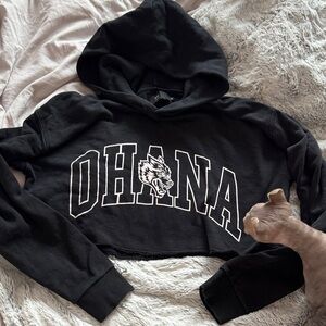 Black OHANA Darc Sport Cropped Hoodie
